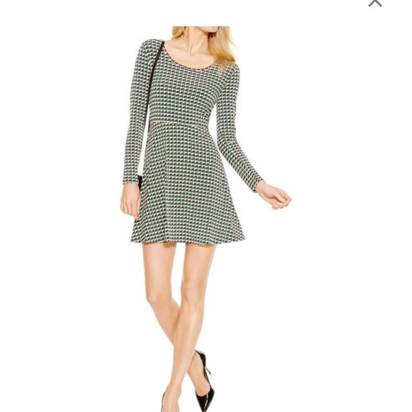 Michael Kors fit snd flare palmetto green patterned dress. Worn twice - Picture 2 of 7